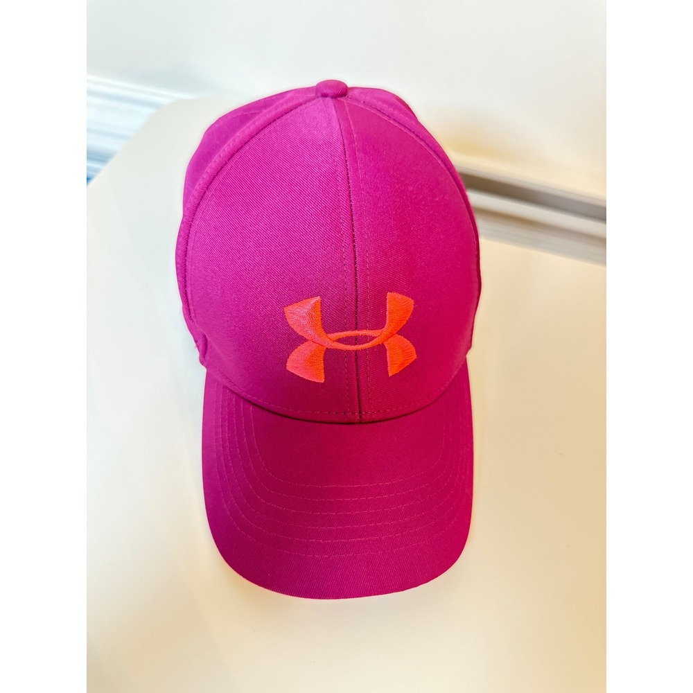 Under Armour Baseball Cap Women OSFA Magenta Pink Orange Logo Adjustable Hat